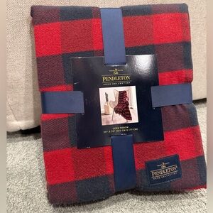 Brand new red check Pendleton Throw Blanket 50” x 70”